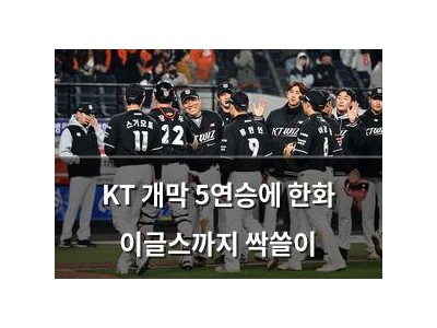 KT 개막 5연승에 한화 이글스까지 싹쓸이