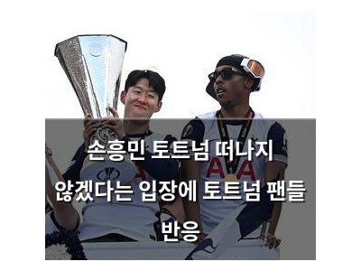 손흥민 토트넘 떠나지 않겠다는 입장에 토트넘 팬들 반응