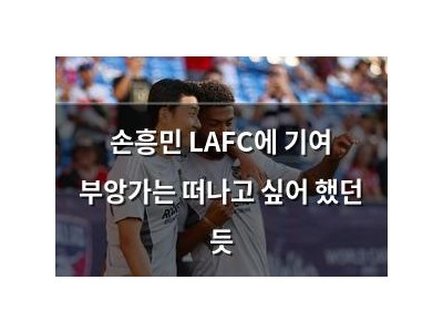 손흥민 LAFC에 기여 부앙가는 떠나고 싶어 했던 듯