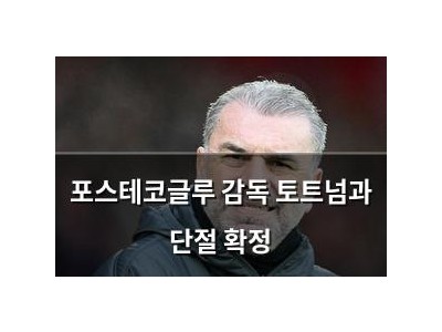 포스테코글루 감독 토트넘과 단절 확정