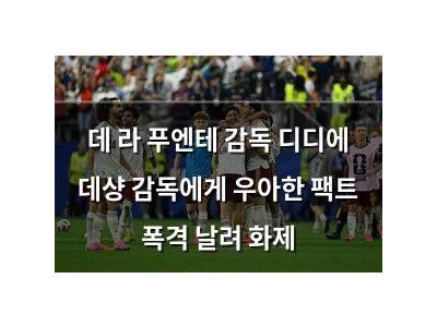 데 라 푸엔테 감독 디디에 데샹 감독에게 우아한 팩트 폭격 날려 화제