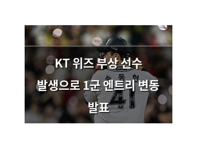 KT 위즈 부상 선수 발생으로 1군 엔트리 변동 발표