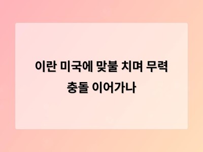 이란의 쿠웨이트·바레인 미군 기지 공격으로 미중동 갈등 고조