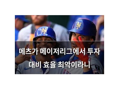 메츠가 메이저리그에서 투자 대비 효율 최악이라니