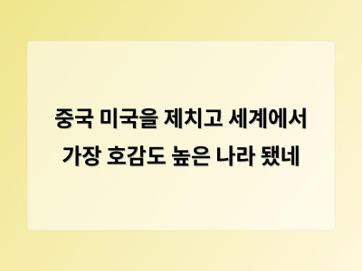 중국의 세계적 인지도가 미국을 앞지르다